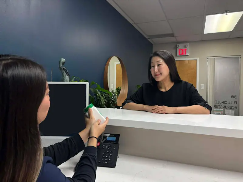 Dispensing medicine at the clinic