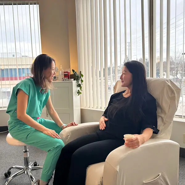 Anna in action with patient