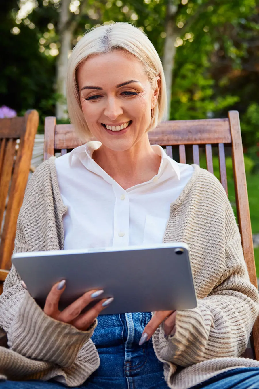 Woman with iPad